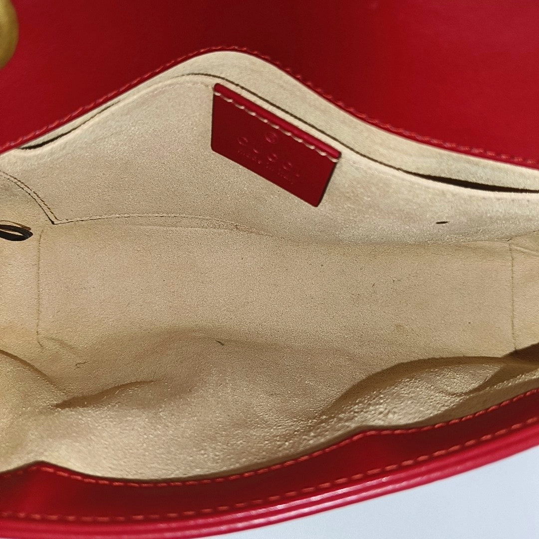 GG Marmont Small Quilted Calfskin Red