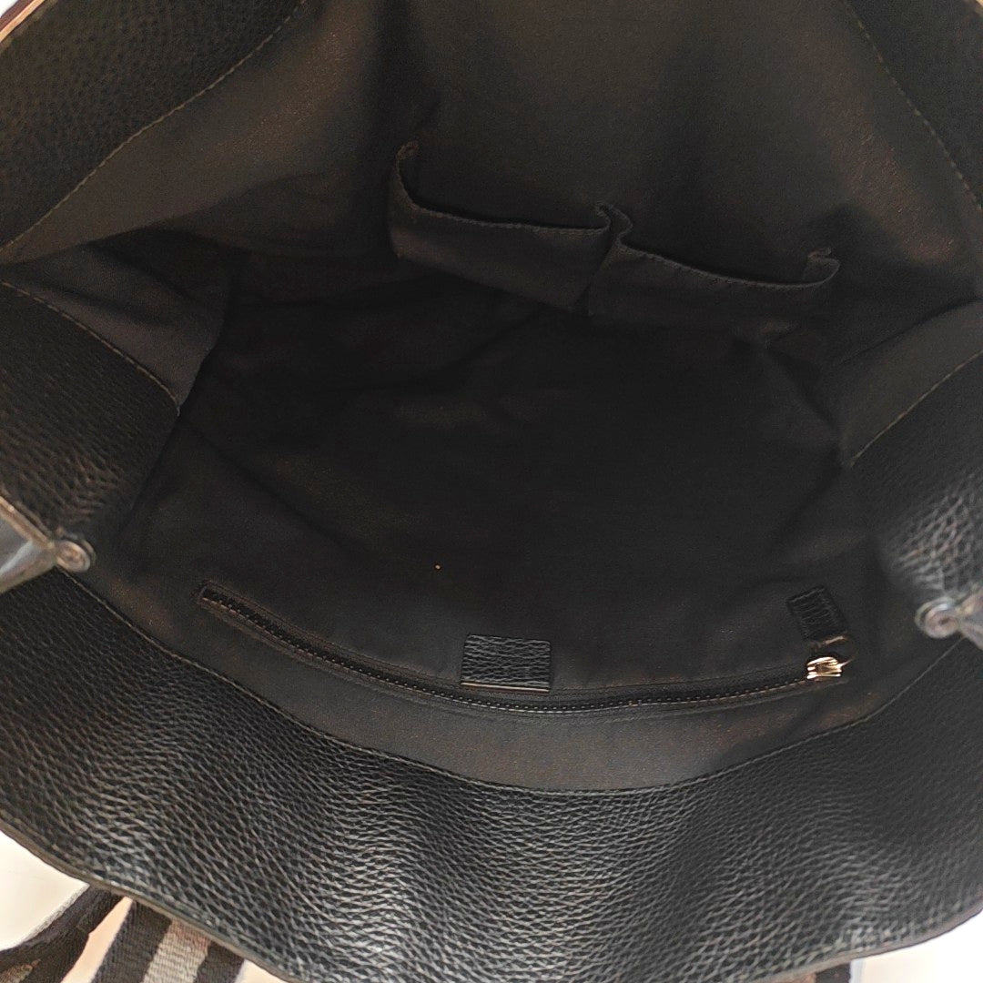 Monogram Nylon Tote Bag Black