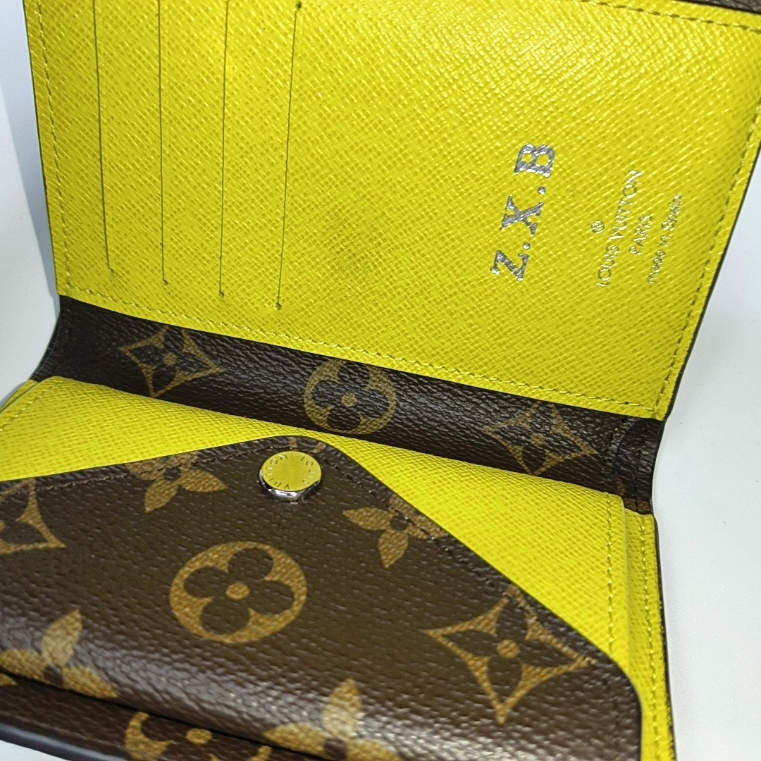 Monogram Coated Canvas Wallet Yellow