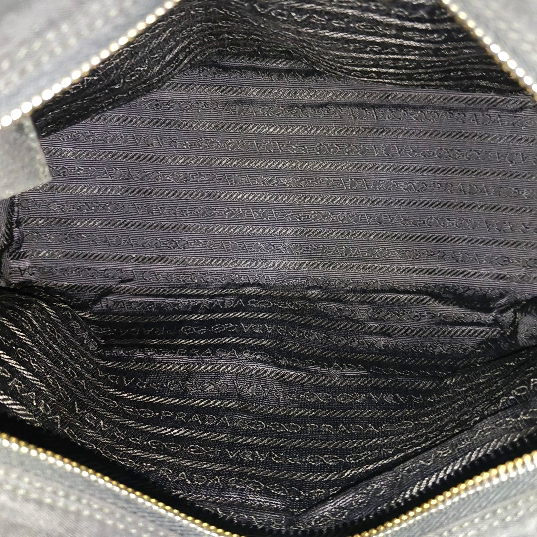 Chain Tote Quilted Nylon Black