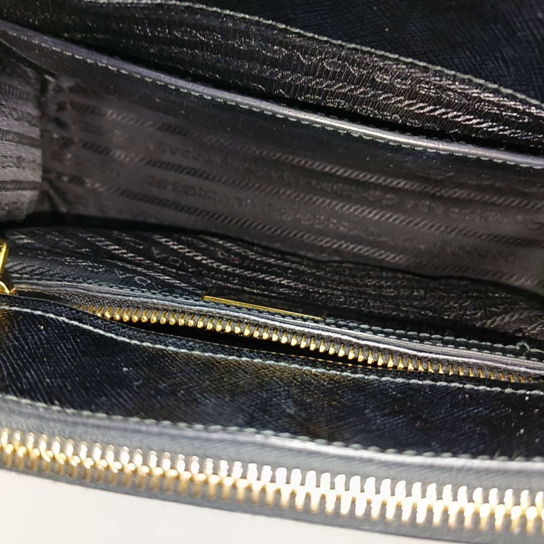 Galleria Small Saffiano Calfskin Black