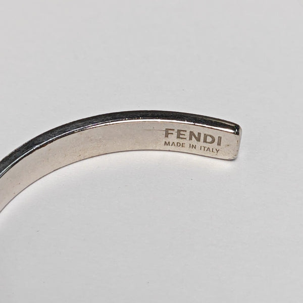 F Is Metal Silver Bangle