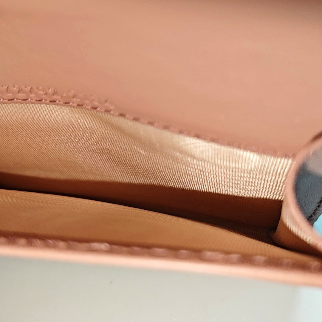 Monogram Calfskin Card Holder Pink