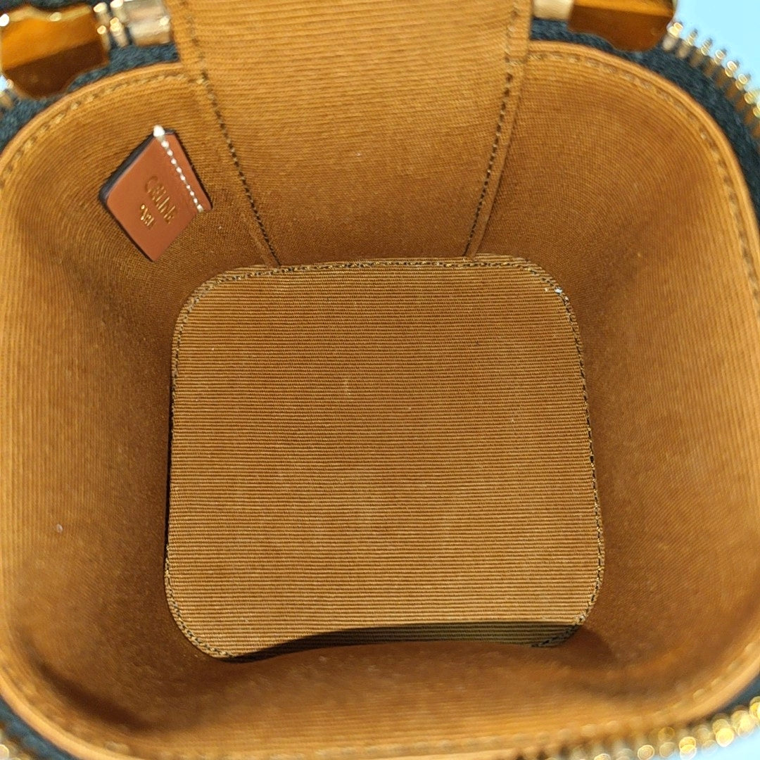 Coated Canvas Shoulder Bag Black