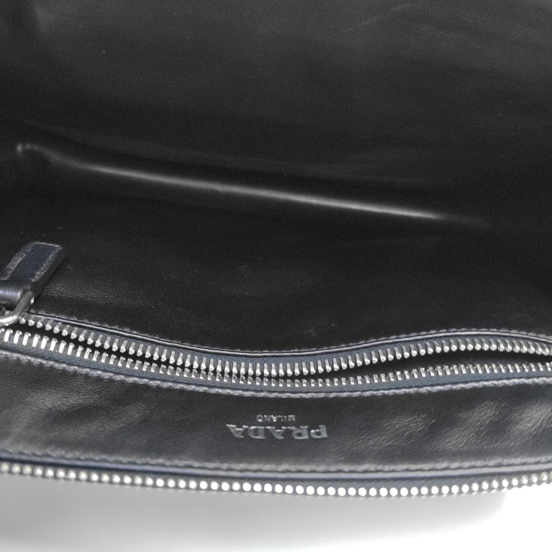 Saffiano Calfskin Clutch Black