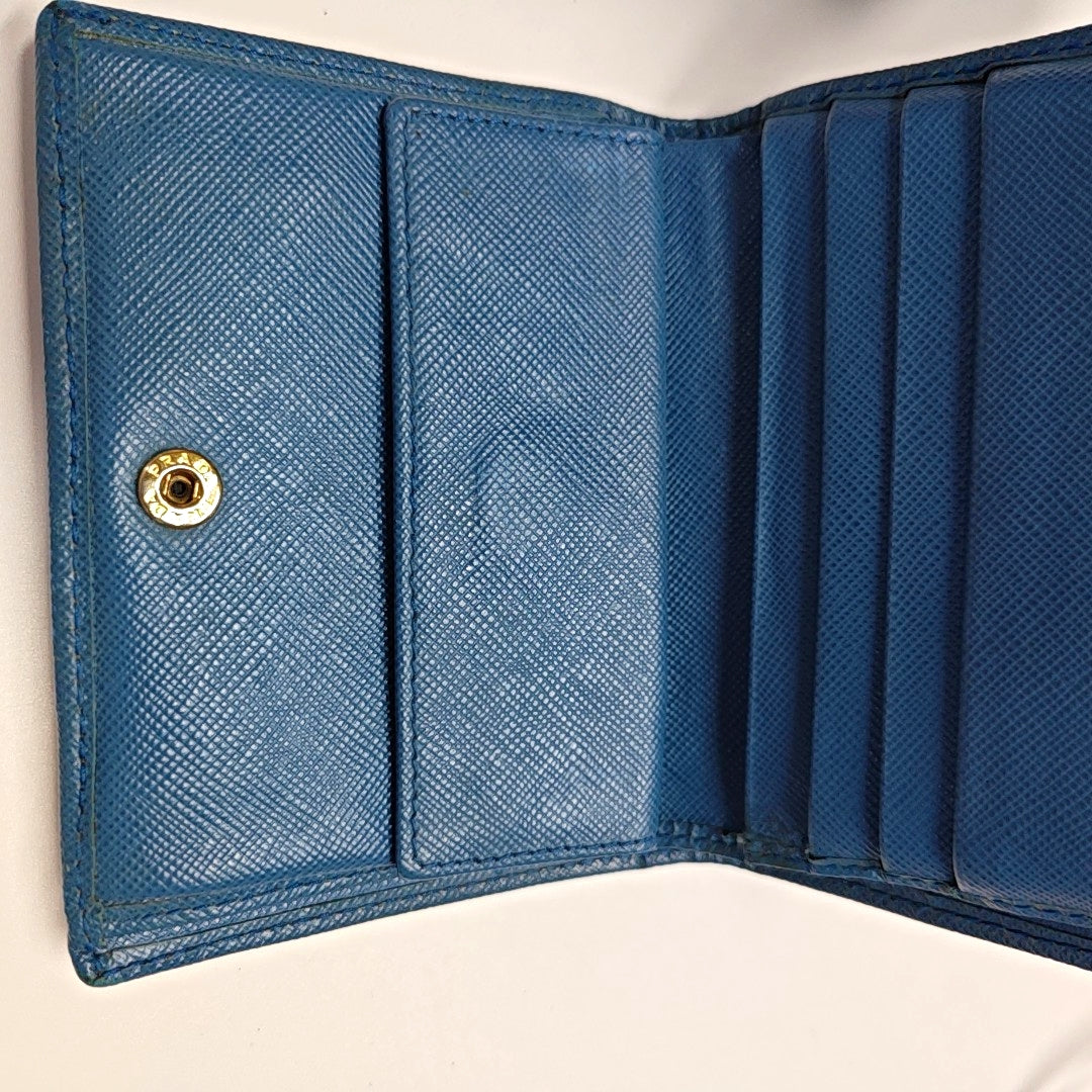 Calfskin Wallet Small Blue