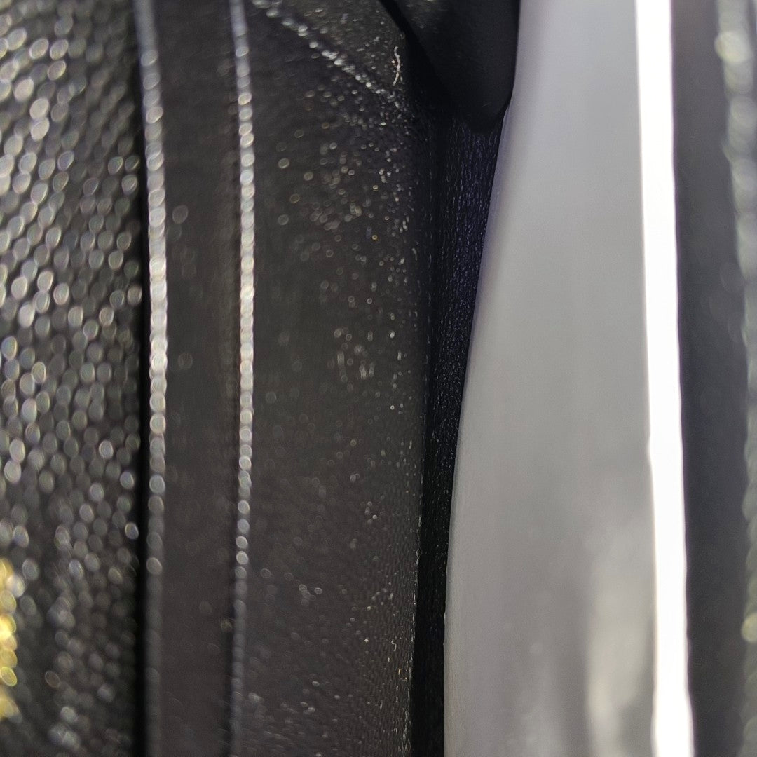 MONOGRAM Chevron Calfskin Black Wallet