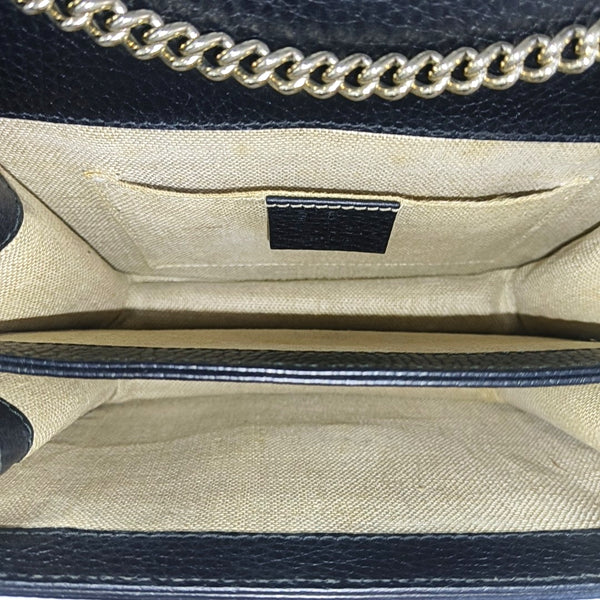 Interlocking G Small Calfskin Black
