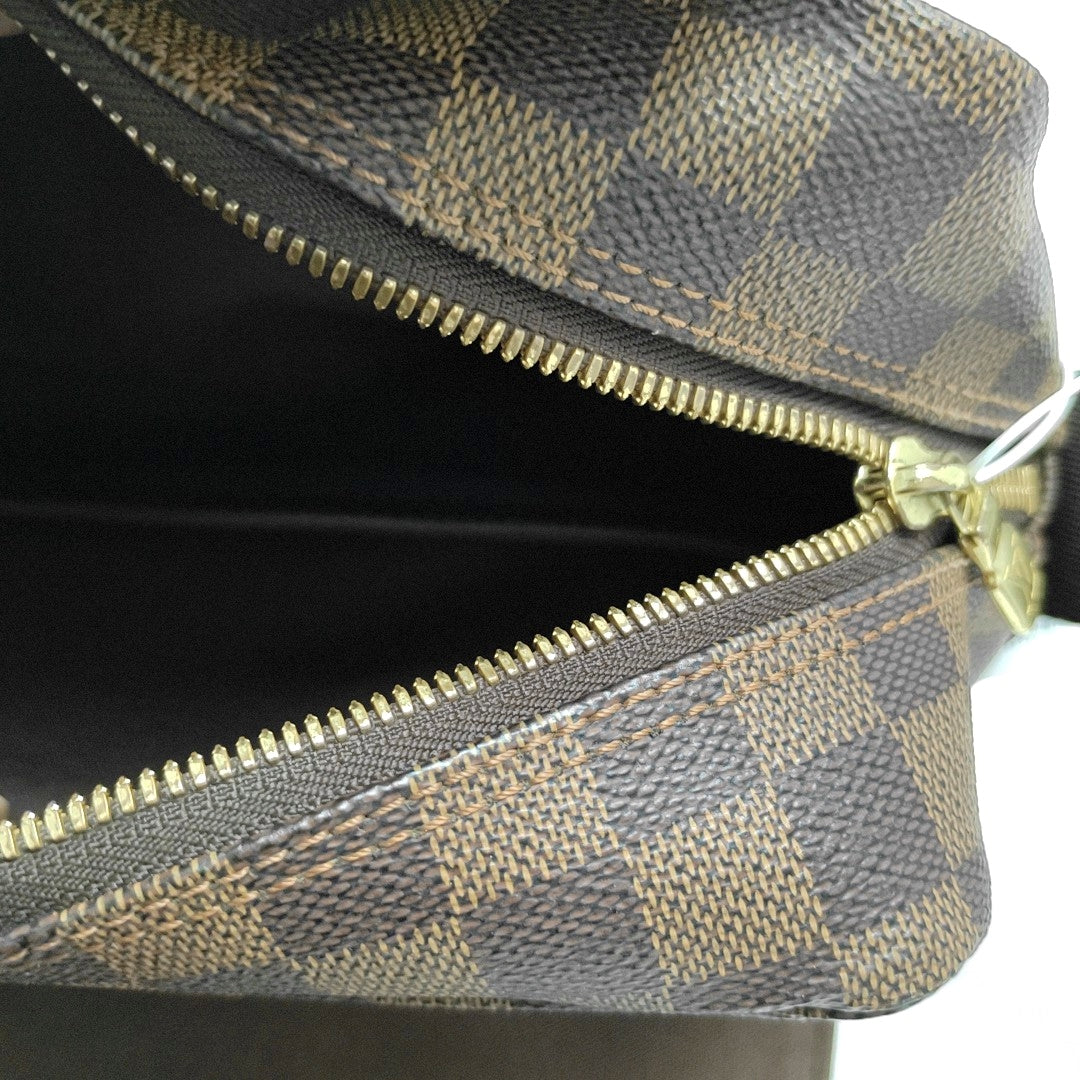 NAVIGLIO Damier Ebene Coated Canvas Brown
