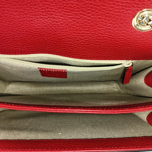 Interlocking G Large Calfskin Red
