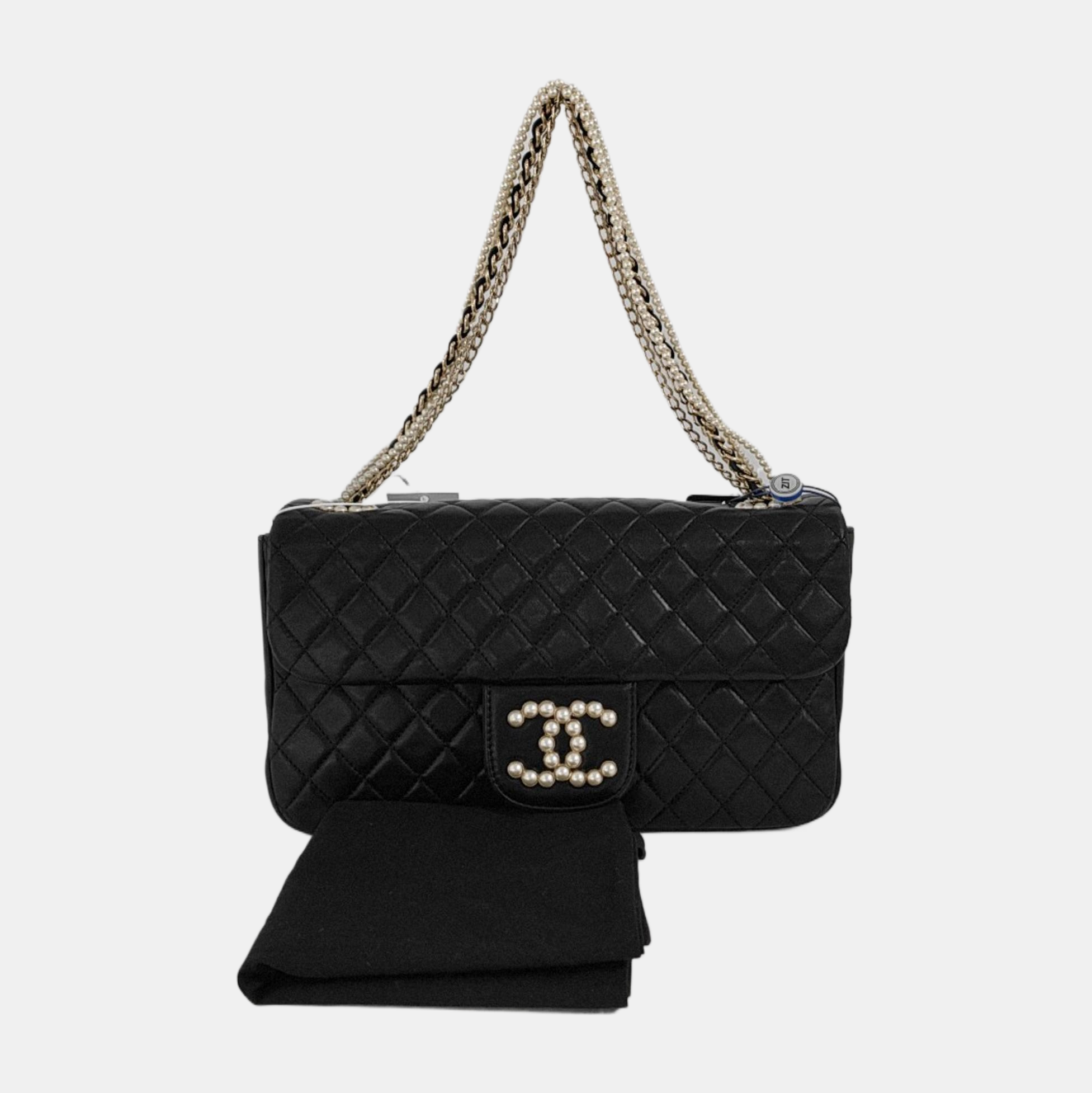 Medium Quilted Lambskin Black