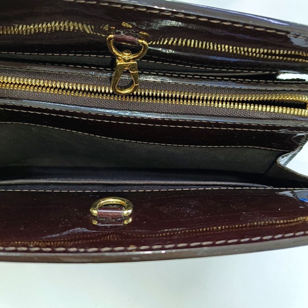 Monogram Patent Leather Shoulder Bag Red
