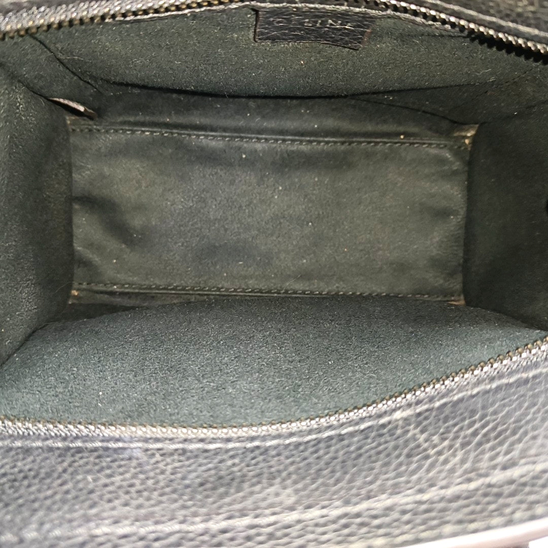 Authenticated pre-owned  LUGGAGE Nano Calfskin Black - Tote Bag at Looply