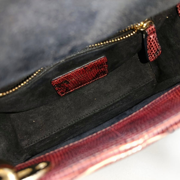 Lady Dior Mini Lizard Red
