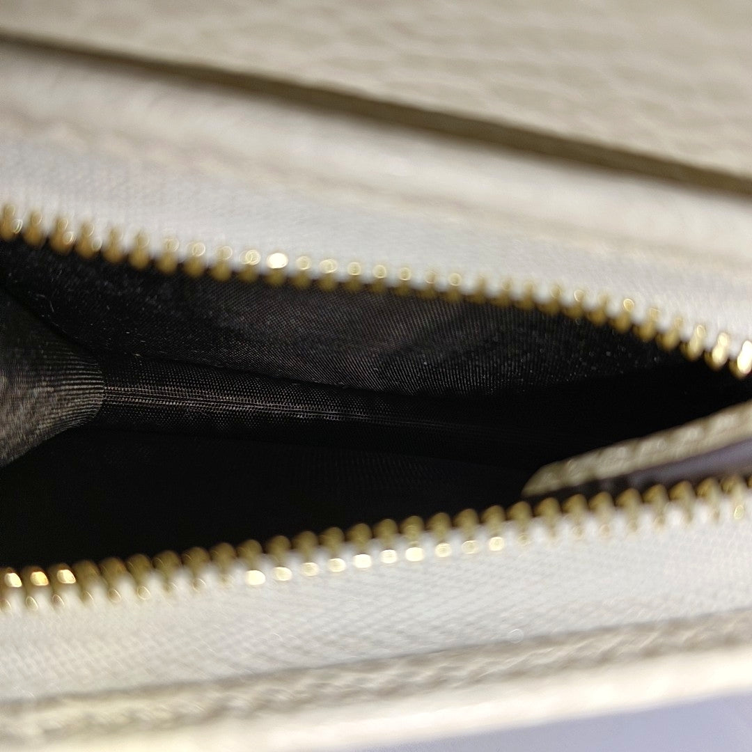 GG Marmont Mini Monogram Coated Canvas Gray Wallet