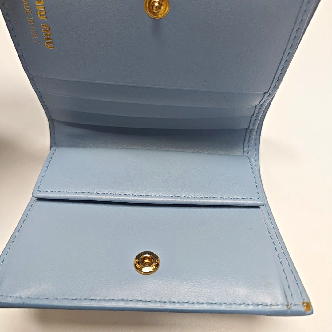 Madras Calfskin Blue Wallet