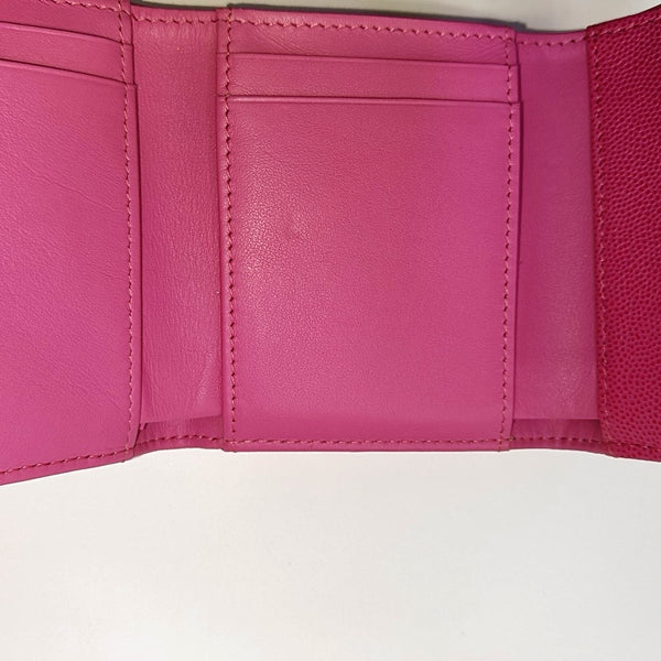 CLASSIC FLAP Quilted Grained Calfskin Pink Wallet