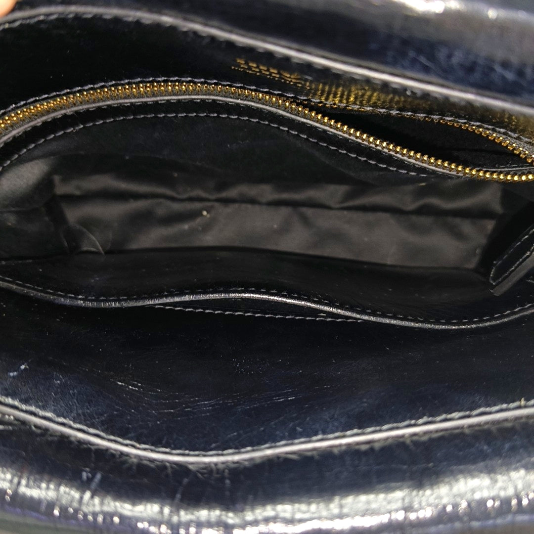 Calfskin Top Handle Bag Black