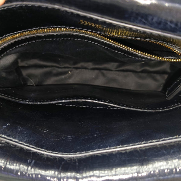 Calfskin Top Handle Bag Black