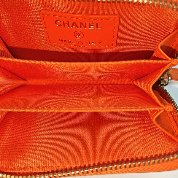Quilted Lambskin Wallet Orange