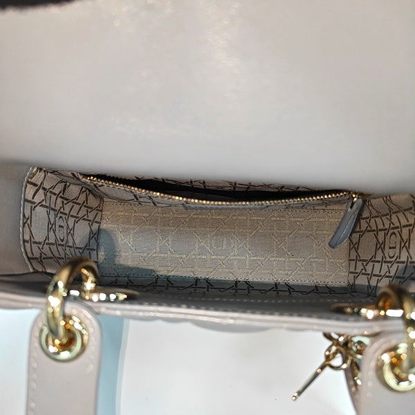 Lady Dior Small Cannage Lambskin Gray
