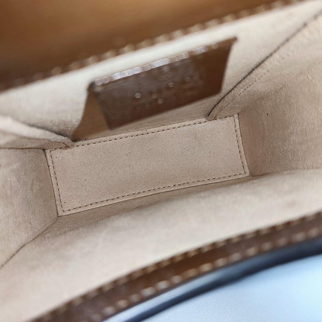 Authenticated pre-owned  Horsebit 1955 Mini Coated Canvas Beige - Shoulder Bag at Looply