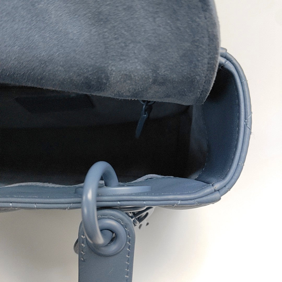 Lady Dior Small Cannage Lambskin Blue