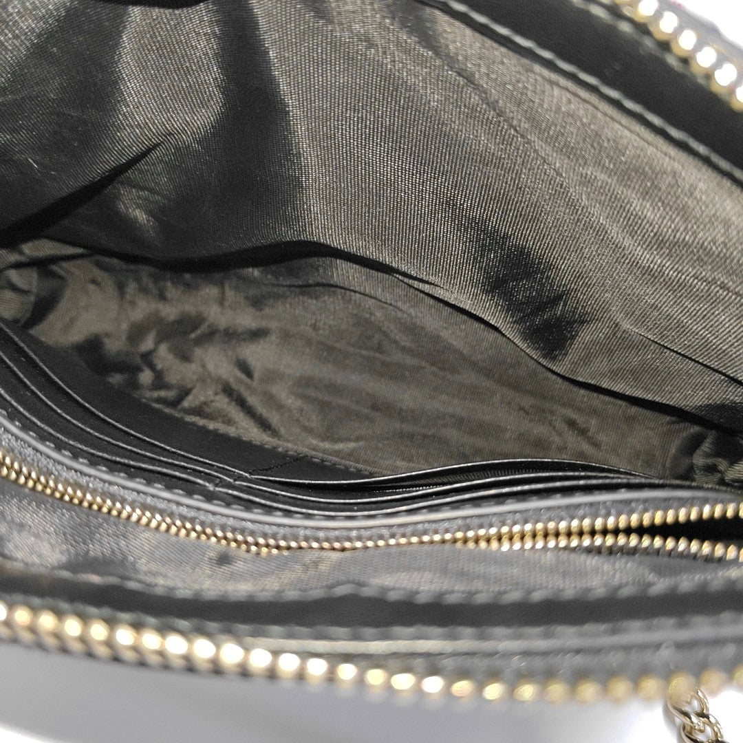 GG Marmont Small Chevron Calfskin Black