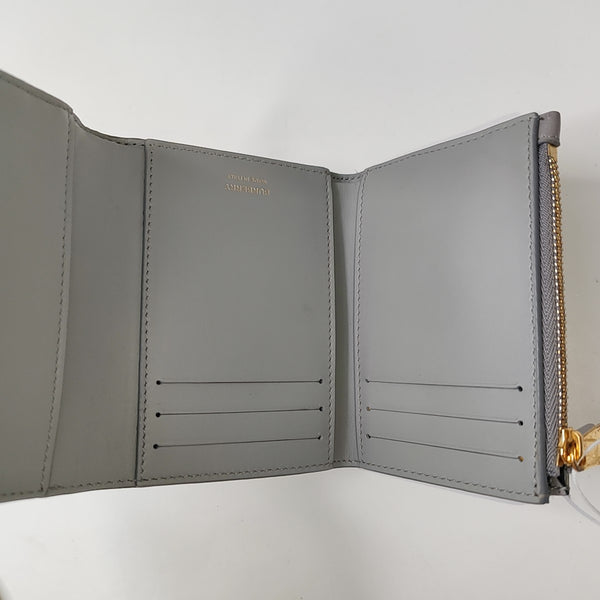 Quilted Lambskin Wallet Gray