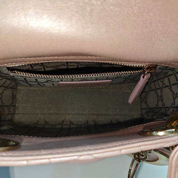 Lady Dior Mini Cannage Lambskin Pink