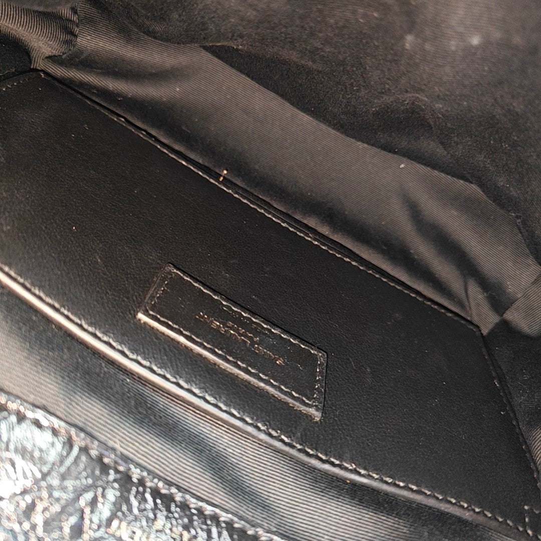 NIKI Small Chevron Calfskin Black
