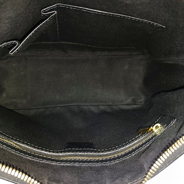 Coated Canvas Shoulder Bag Black