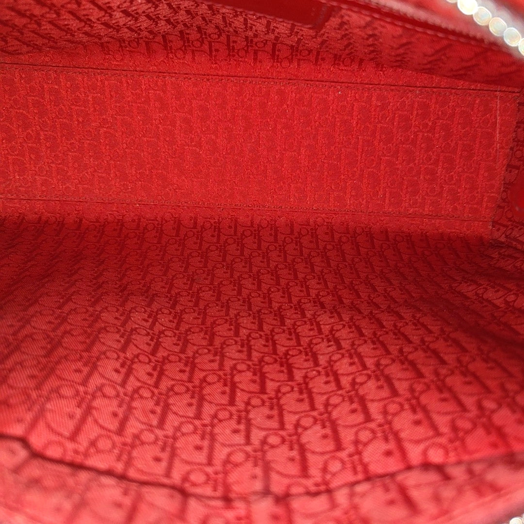 Lady Dior Large Cannage Patent Leather Red