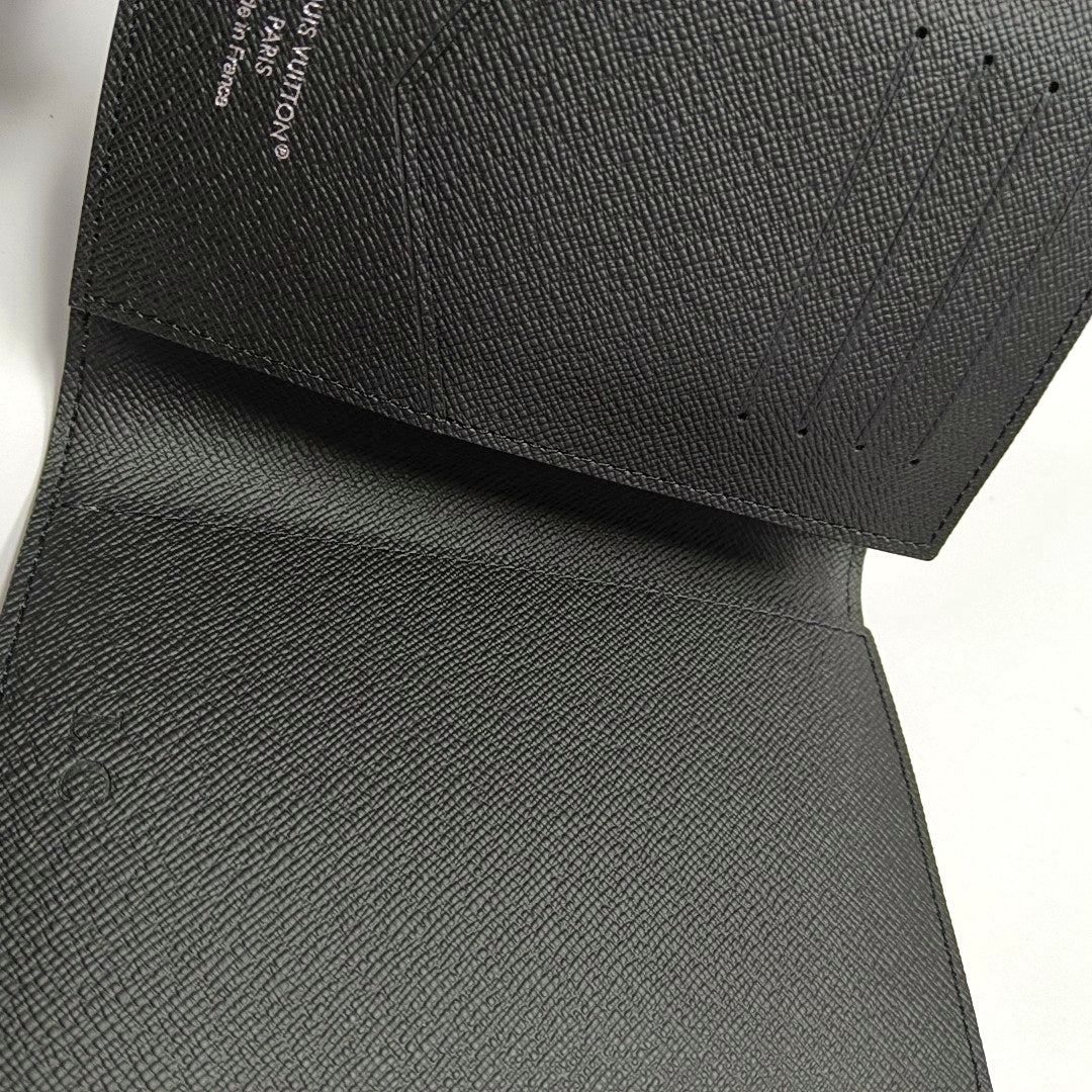 Monogram Coated Canvas Clutch Gray
