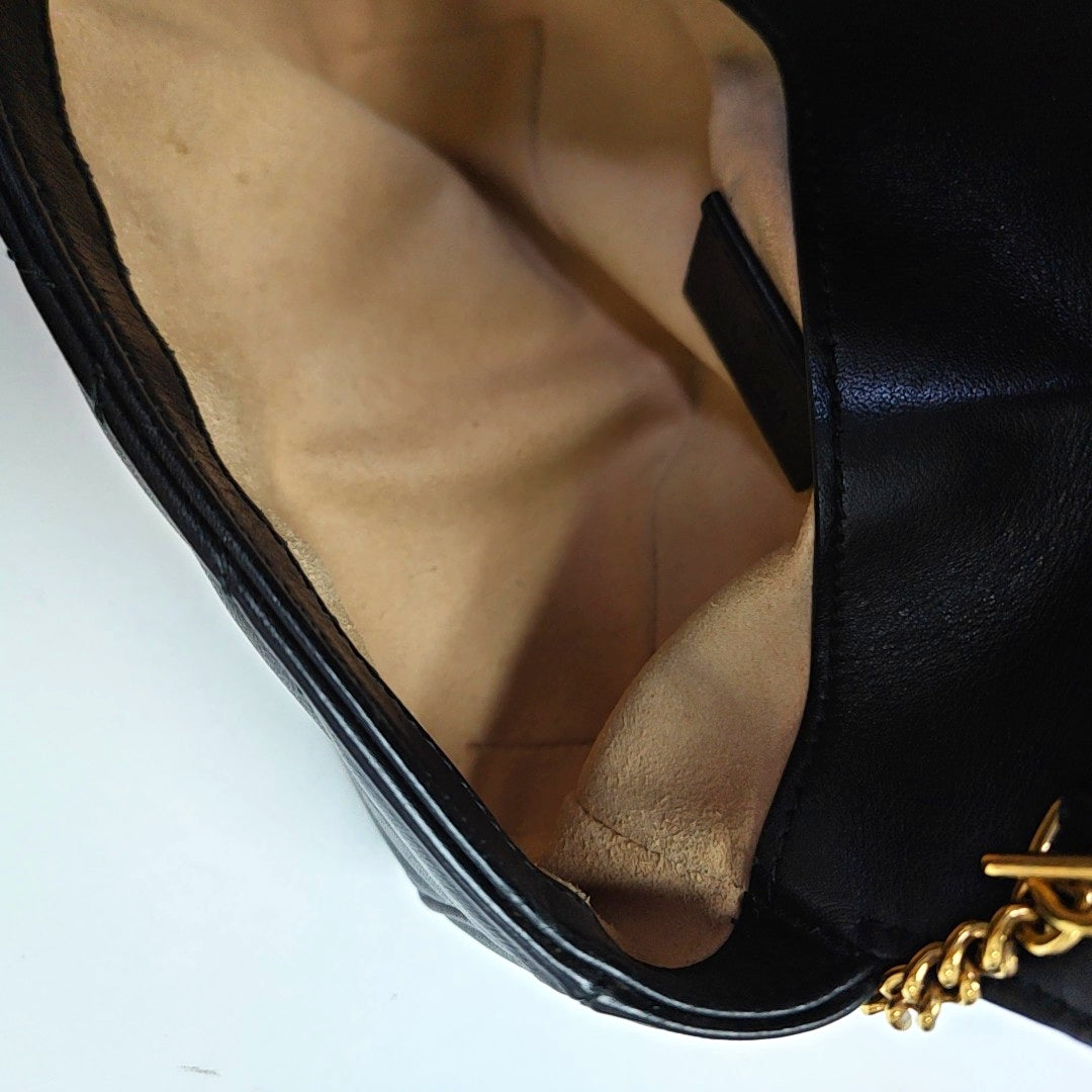 GG Marmont Mini Quilted Calfskin Black