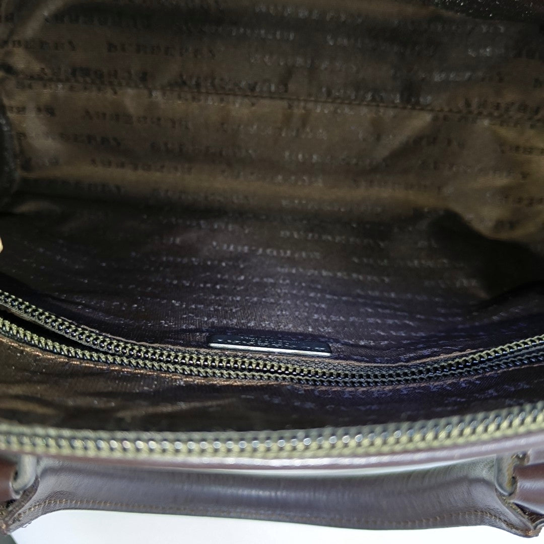 Coated Canvas Clutch Brown