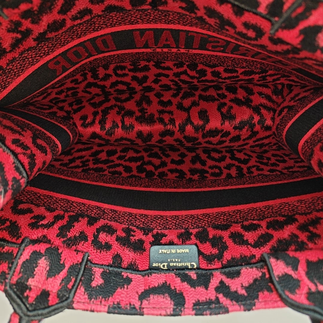 Authenticated pre-owned  Book Tote Medium Fabric Red - Tote Bag at Looply