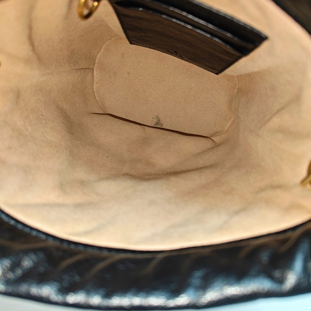 GG Marmont Mini Quilted Calfskin Black