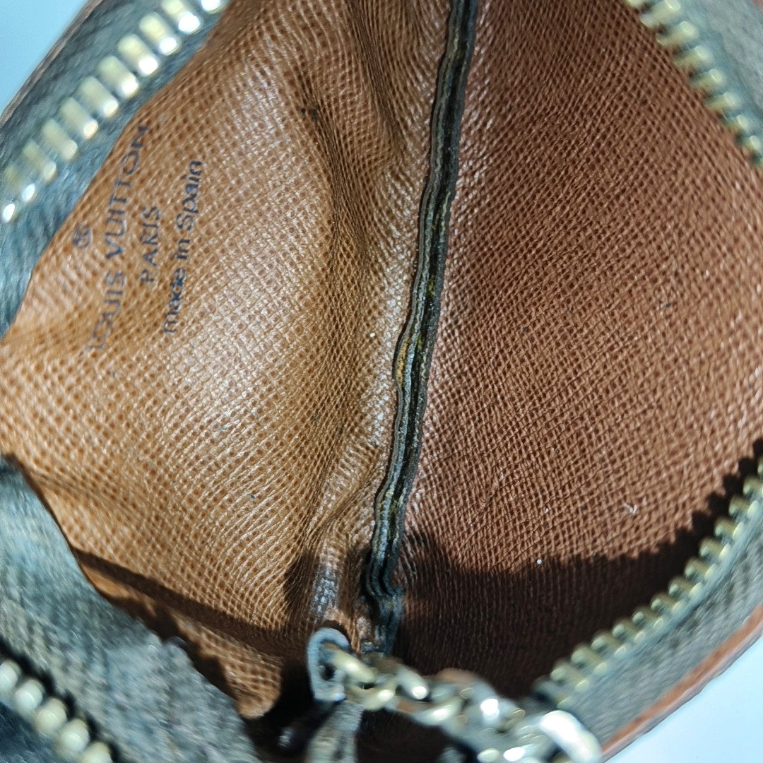 Monogram Coated Canvas Clutch Brown