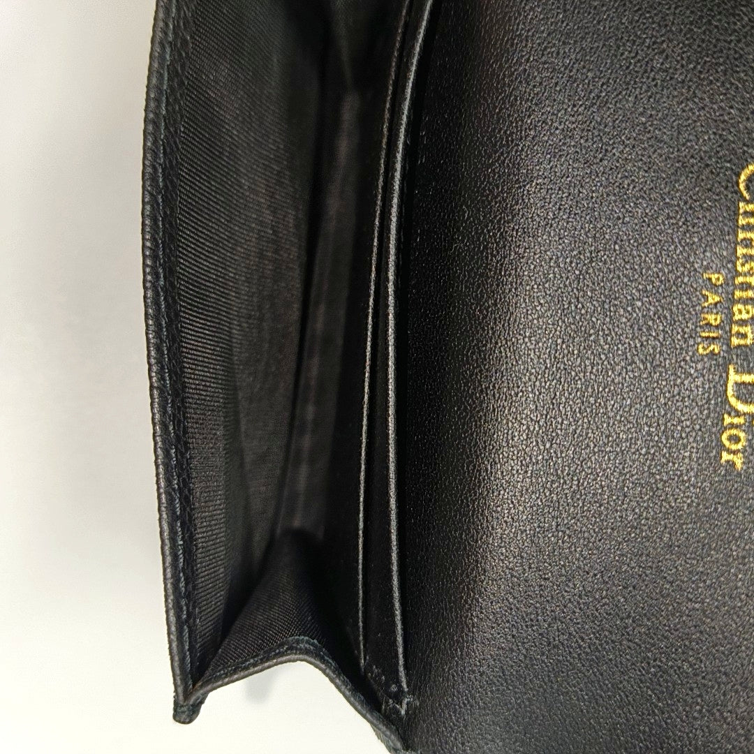 Saddle Mini Calfskin Black Card Holder