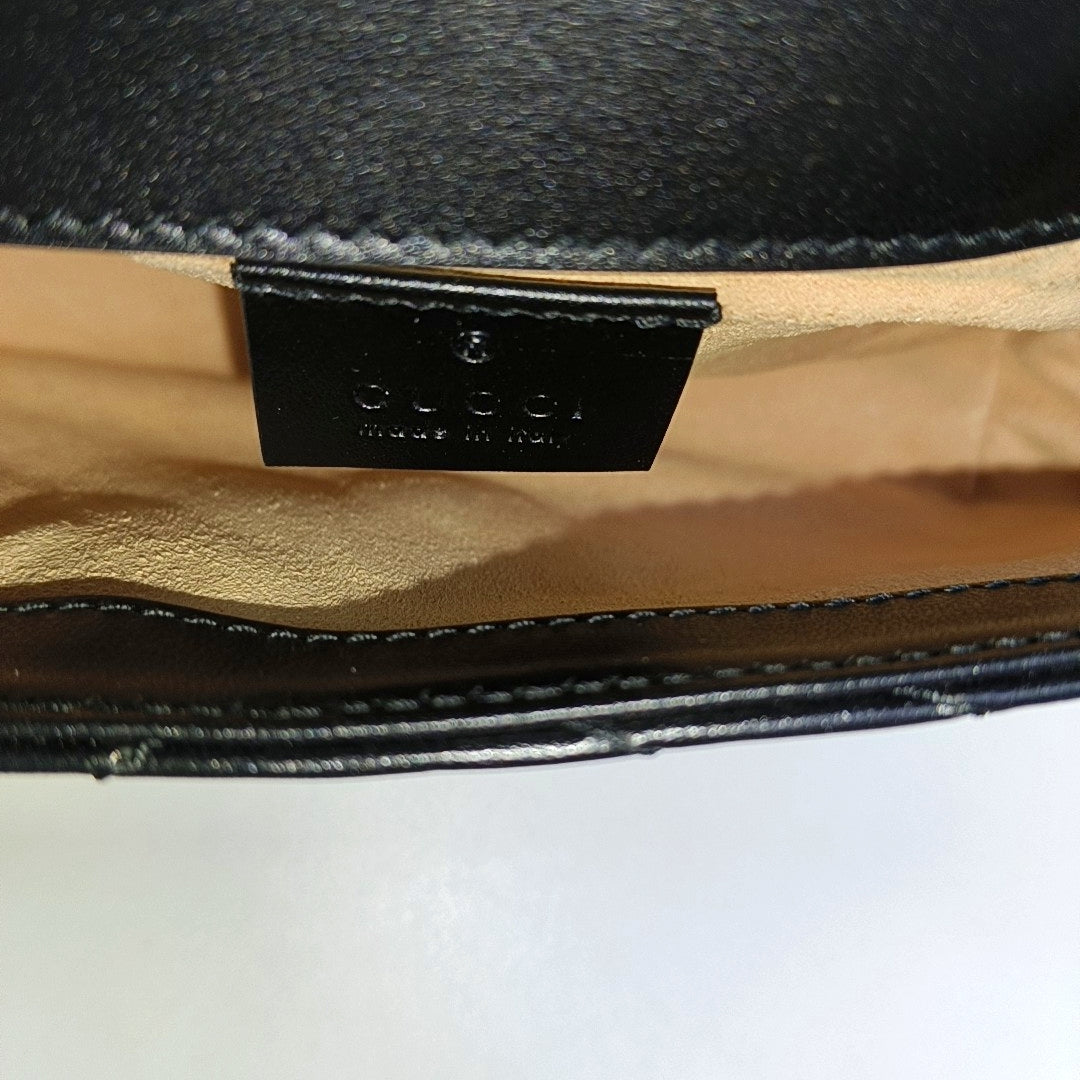 GG Marmont Mini Quilted Calfskin Black