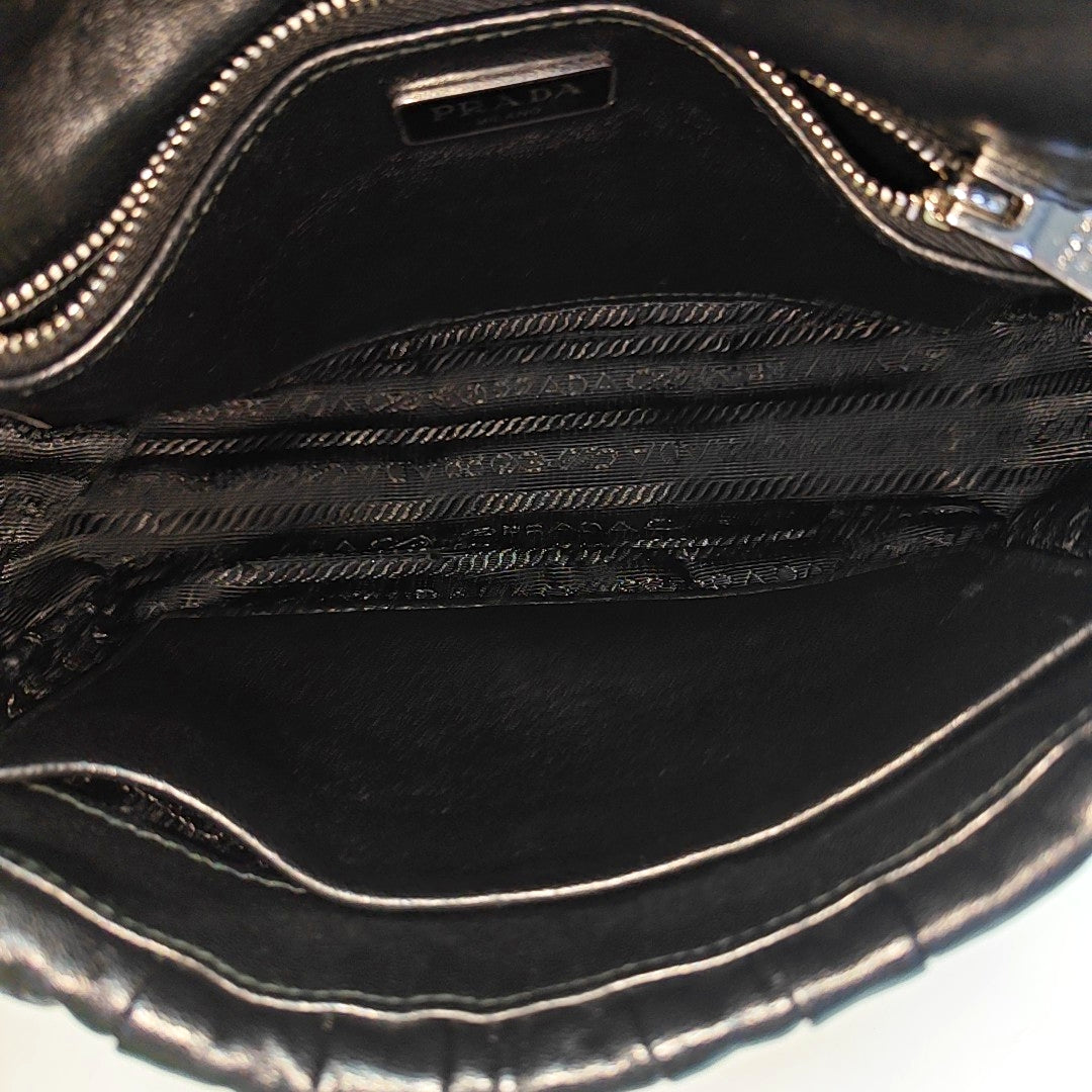 Quilted Lambskin Shoulder Bag Black