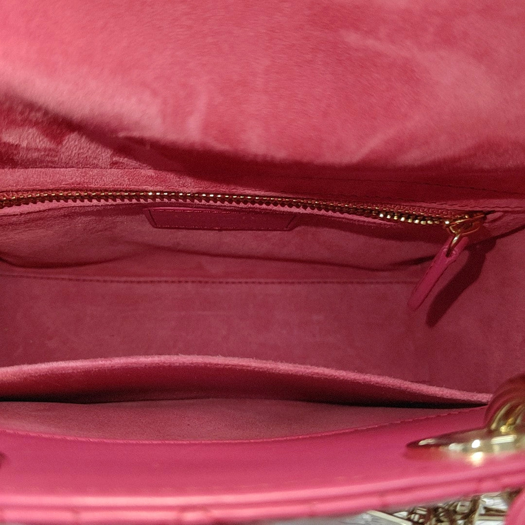 Lady Dior Small Cannage Lambskin Red