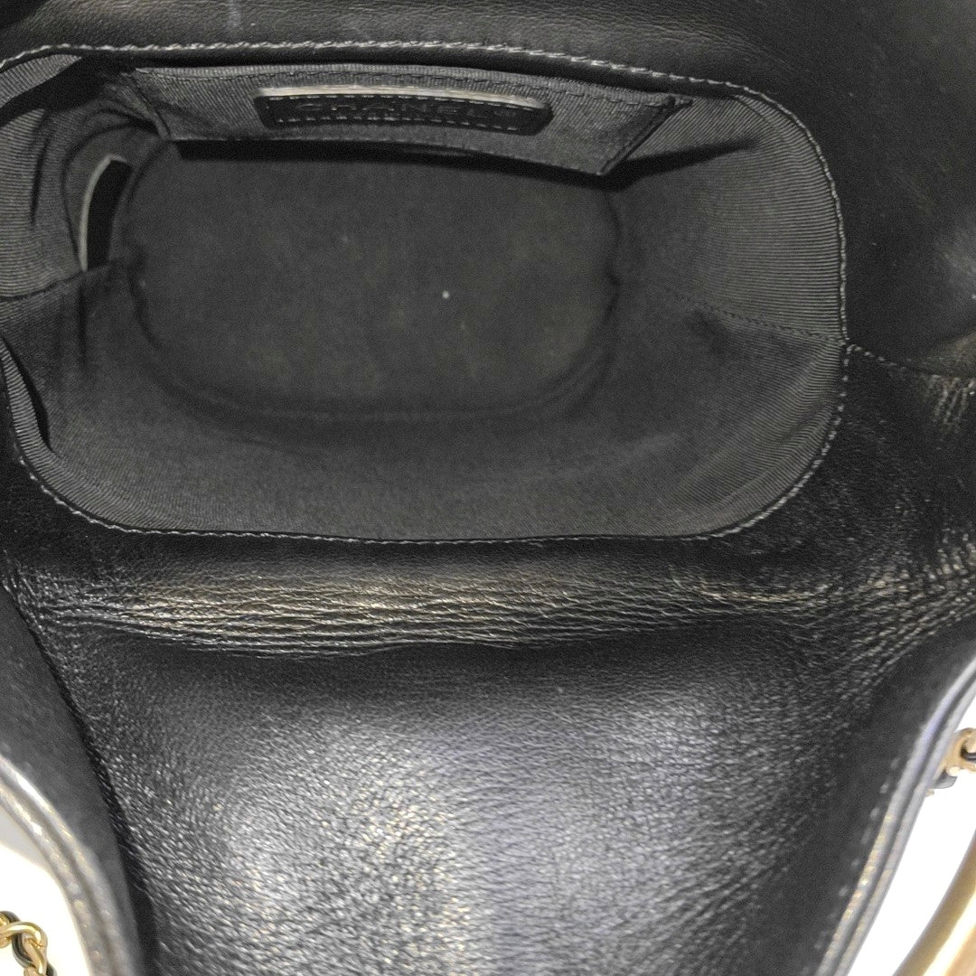 Quilted Lambskin Bucket Bag Black