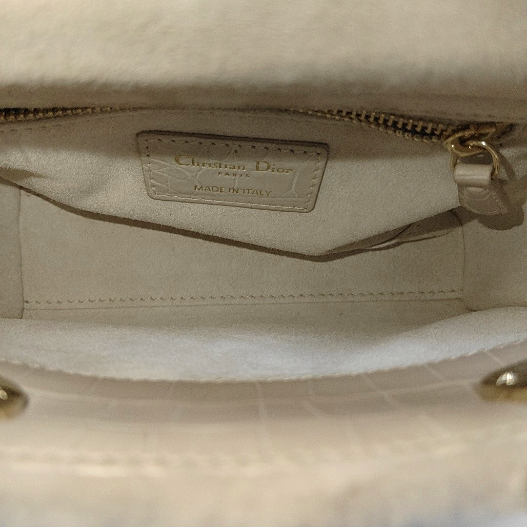Lady Dior Mini Fur Beige