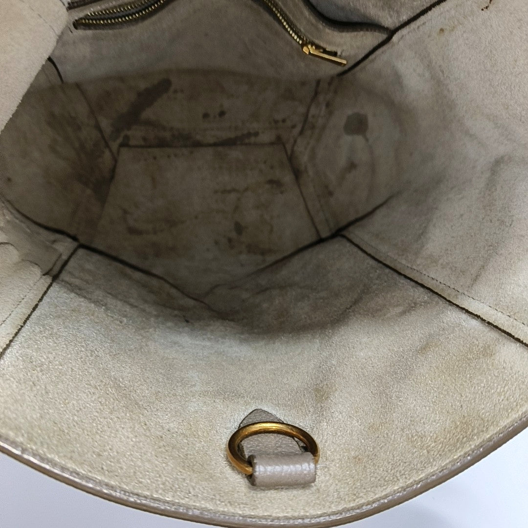Authenticated pre-owned  SANGLE Small Calfskin Gray - Bucket Bag at Looply