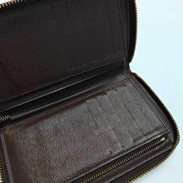 ZIPPY Damier Ebene Coated Canvas Brown Wallet