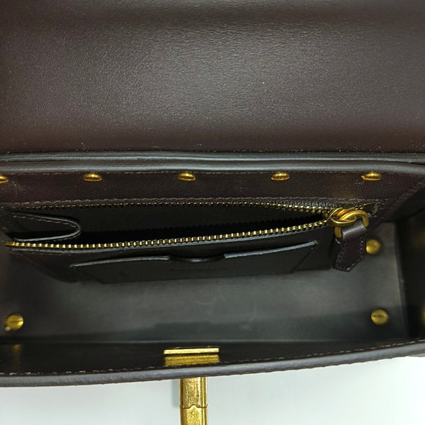 Coated Canvas Shoulder Bag Brown