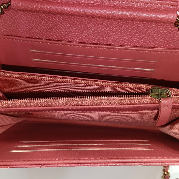 Quilted Grained Calfskin Pink