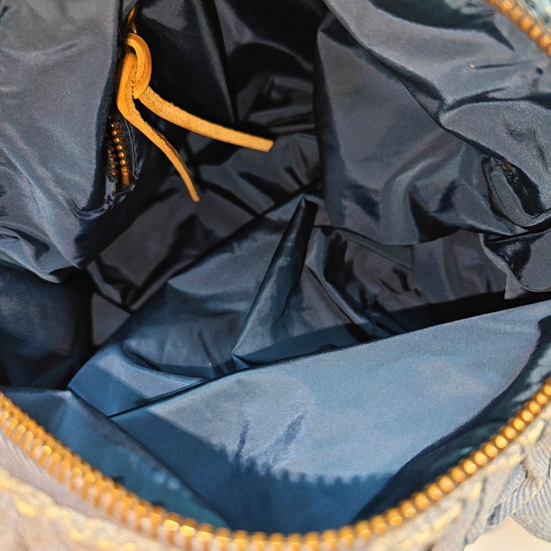 Denim Top Handle Bag Blue
